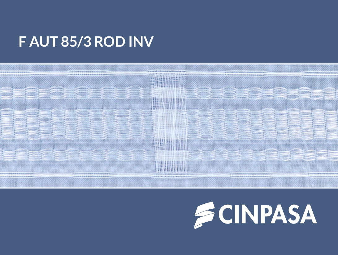  Automatic pencil pleat tape with transparent filament loops for rods 